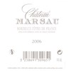Château Marsau - Francs-Côtes de Bordeaux 2006
