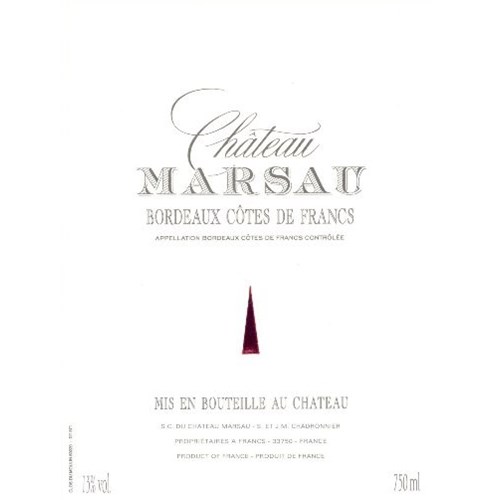 Château Marsau - Francs-Côtes de Bordeaux 2014