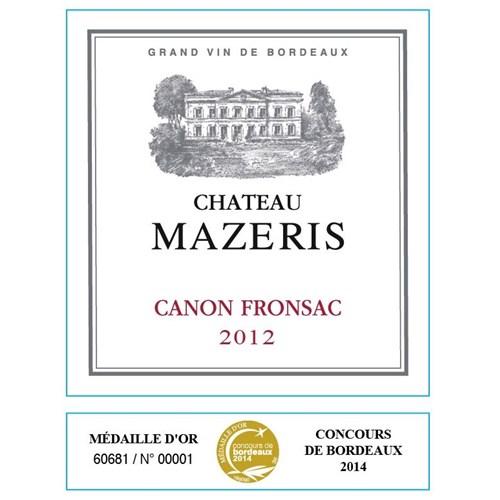 Château Mazeris - Canon-Fronsac 2012