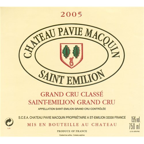 Chateau Pavie Macquin - Saint-Emilion Grand Cru 2005 