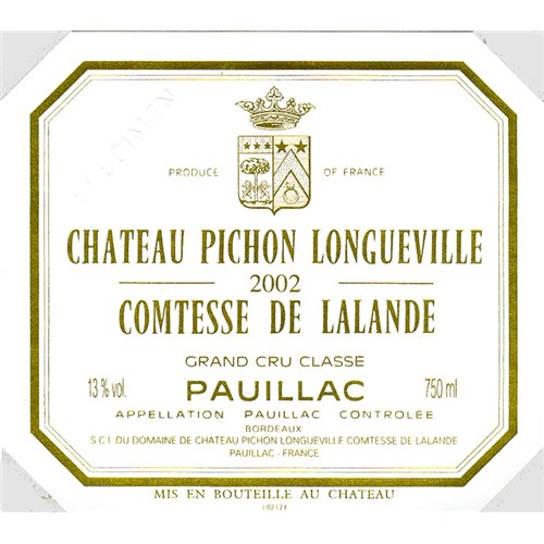 Château Pichon Longueville - Countess of Lalande - Pauillac 2002 