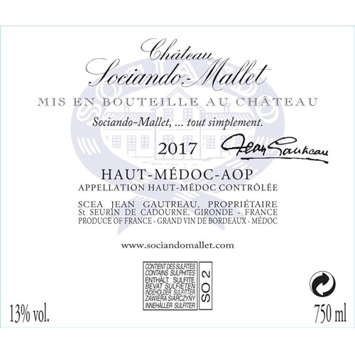 Château Sociando-Mallet - Haut-Médoc 2017 6b11bd6ba9341f0271941e7df664d056 
