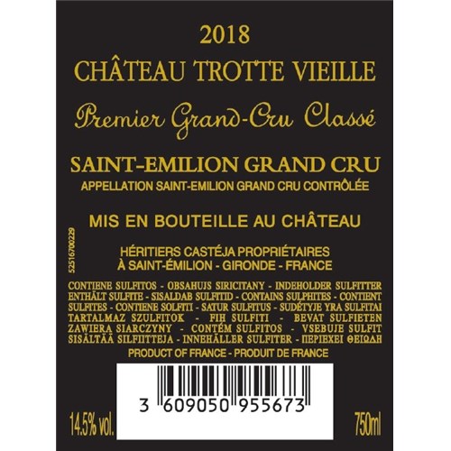 Château Trotte Vieille - Saint-Emilion Grand Cru 2018