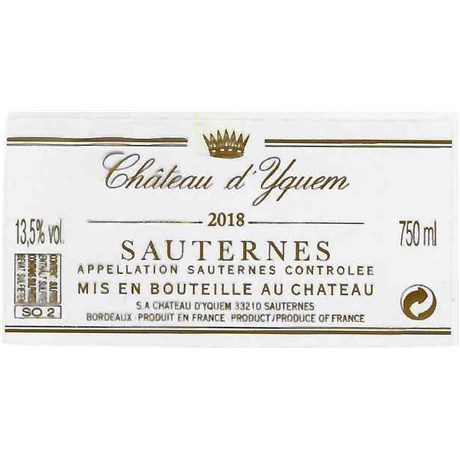Château Yquem - Sauternes 2018