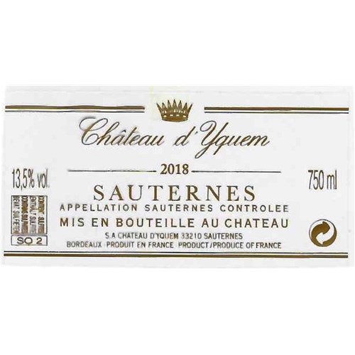 Chateau Yquem - Sauternes 2018 4df5d4d9d819b397555d03cedf085f48 