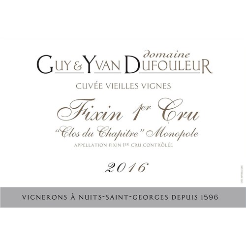 Clos du Chapitre - Domaine Dufouleur - Fixin 1er Cru 2016 4df5d4d9d819b397555d03cedf085f48 