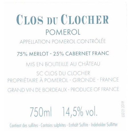 Clos du Clocher - Pomerol 2019