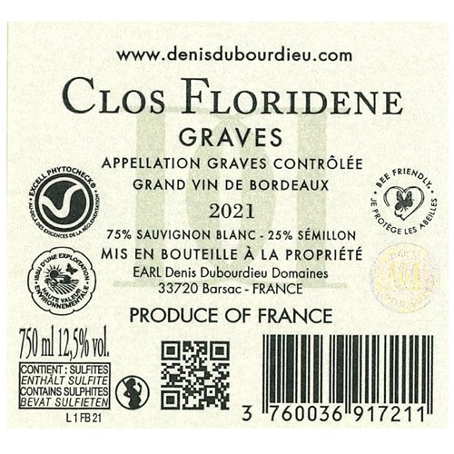 Clos Floridène blanc - Graves 2021