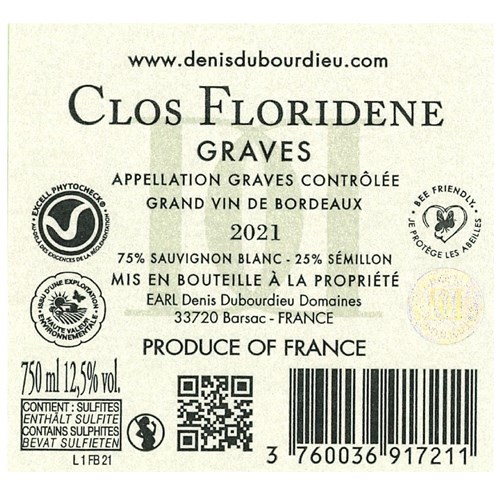 Clos Floridène blanc - Graves 2021
