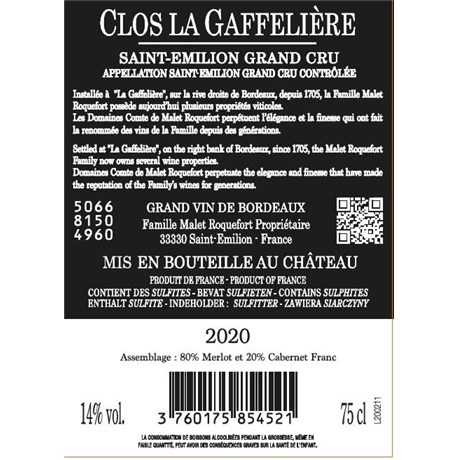 Clos La Gaffelière - Saint-Emilion Grand Cru 2020