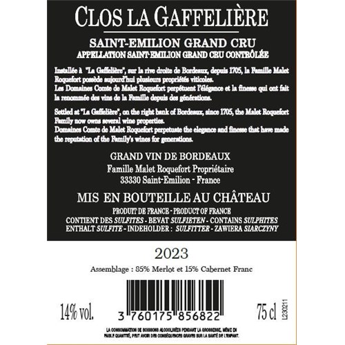 Clos La Gaffelière - Saint-Emilion Grand Cru 2023