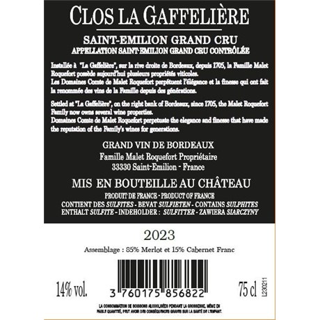 Clos La Gaffelière - Saint-Emilion Grand Cru 2023