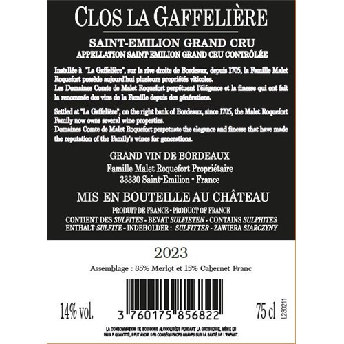 Clos La Gaffelière - Saint-Emilion Grand Cru 2023