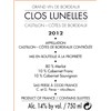 Clos Lunelles - Castillon-Côtes de Bordeaux 2012