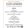 Clos Lunelles - Castillon-Côtes de Bordeaux 2012 