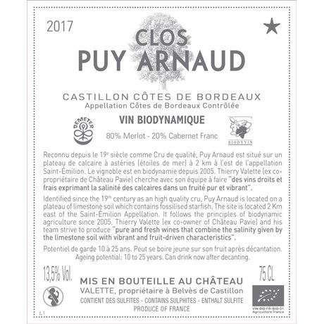 Clos Puy Arnaud - Castillon-Côtes de Bordeaux 2017 b5952cb1c3ab96cb3c8c63cfb3dccaca 