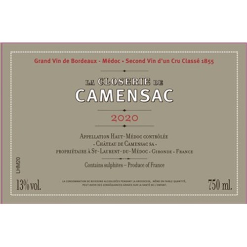 Closerie de Camensac - Haut-Médoc 2020