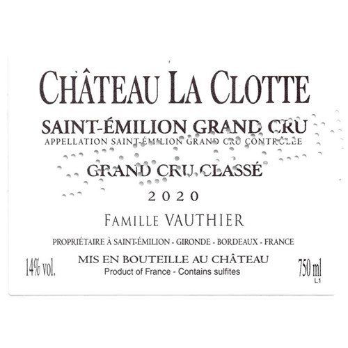 Clotte (la) - Saint-Emilion 2020