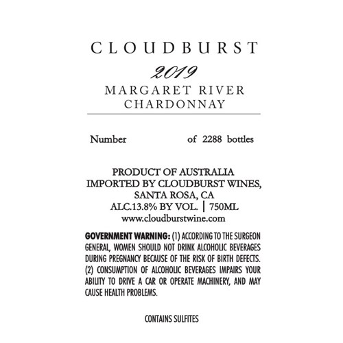Cloudburst - Chardonnay - Margaret River 2019
