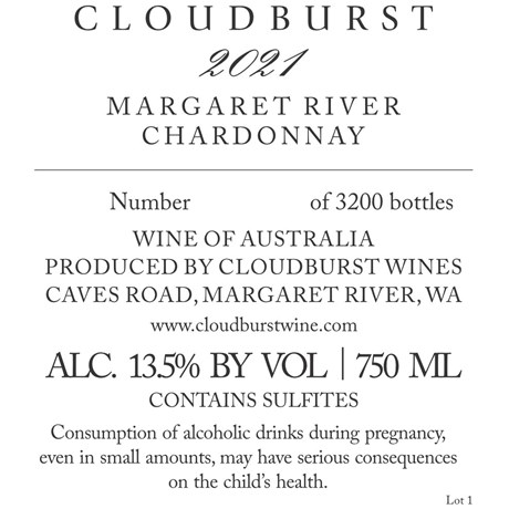 Cloudburst - Chardonnay - Margaret River 2021