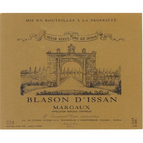 Coat of arms of Issan - Château d'Issan - Margaux 2017 6b11bd6ba9341f0271941e7df664d056 