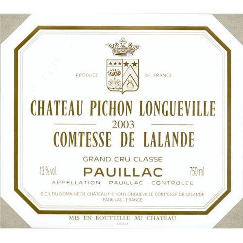Comtesse de Lalande - Castle Pichon Longueville - Pauillac 2003 
