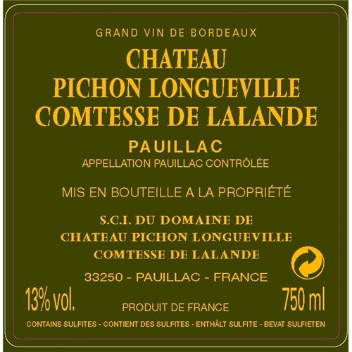 Comtesse de Lalande - Castle Pichon Longueville - Pauillac 2011 