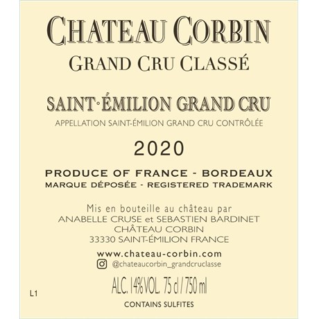 Corbin - Saint-Emilion Grand Cru 2020