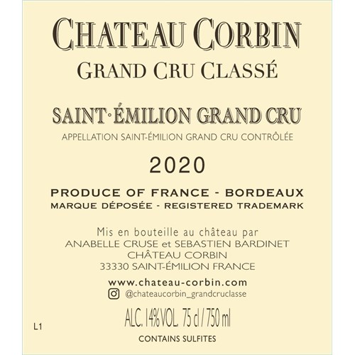 Corbin - Saint-Emilion Grand Cru 2020