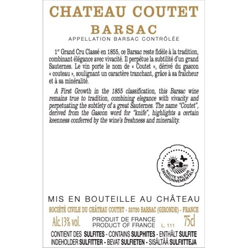 Coutet - Barsac 2018
