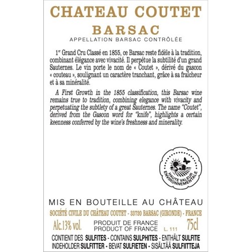 Coutet - Barsac 2018