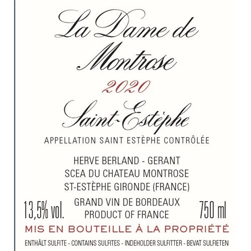 Dame de Montrose - Saint-Estèphe 2020