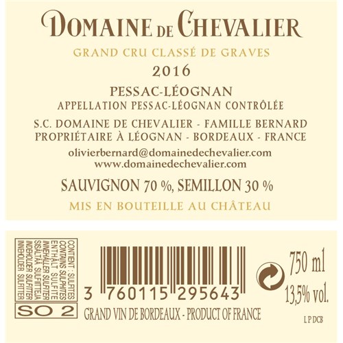 Domaine de Chevalier blanc - Pessac-Léognan 2016