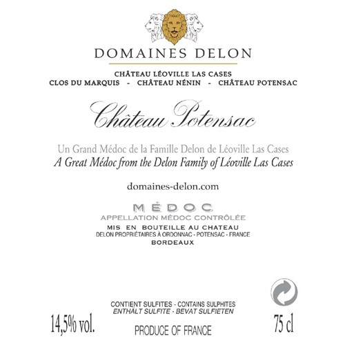 Domaine Delon Château Potensac - Médoc 2018