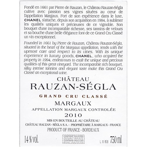 Double Magnum Château Rauzan Ségla - Margaux 2010 b5952cb1c3ab96cb3c8c63cfb3dccaca 