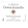 L'Enclos du Château de Saint Pey - Saint-Emilion Grand Cru 2012