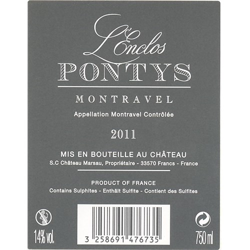 L'Enclos Pontys - Château Marsau - Montravel 2011