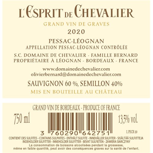 L'Esprit de Chevalier blanc - Pessac-Léognan 2020