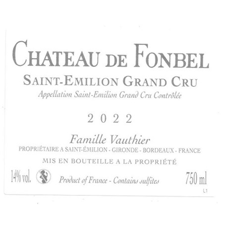 Fonbel - Saint-Emilion Grand Cru 2022