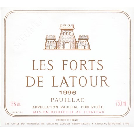 Les Forts de Latour - Château Latour - Pauillac 1996