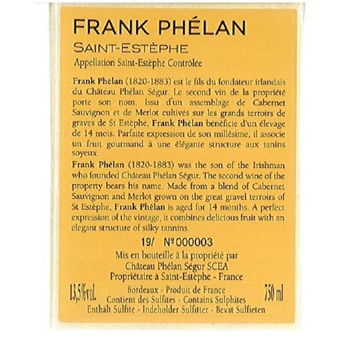 Frank Phélan - Saint-Estèphe 2019