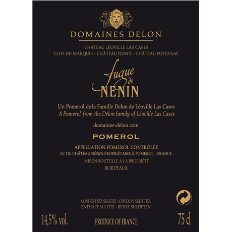 Fugue de Nénin - Pomerol 2015