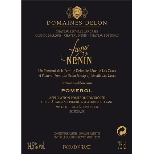 Fugue de Nénin - Pomerol 2015