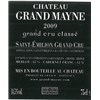 Grand Mayne - Saint-Emilion Grand Cru 2009