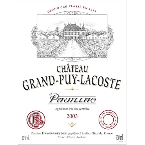 Grand Puy Lacoste - Pauillac 2003