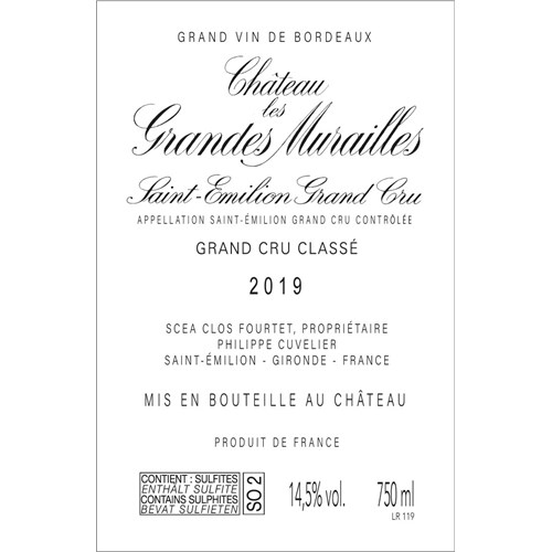 Grandes Murailles - Saint-Emilion Grand Cru 2019