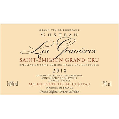 Les Gravières - Saint-Emilion Grand Cru 2018