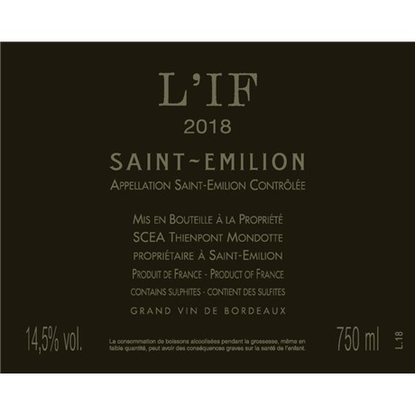 L'If - Saint-Emilion 2018