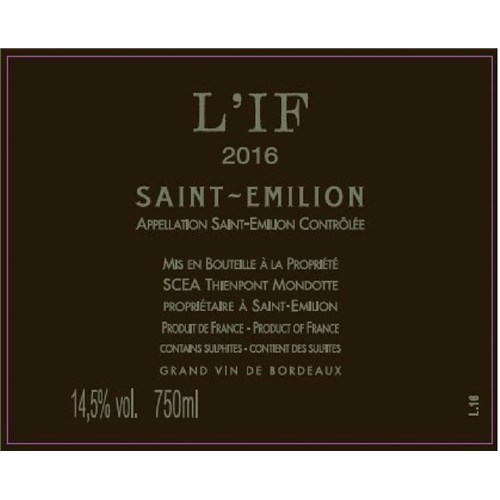 L'If - Saint-Emilion Grand Cru 2016