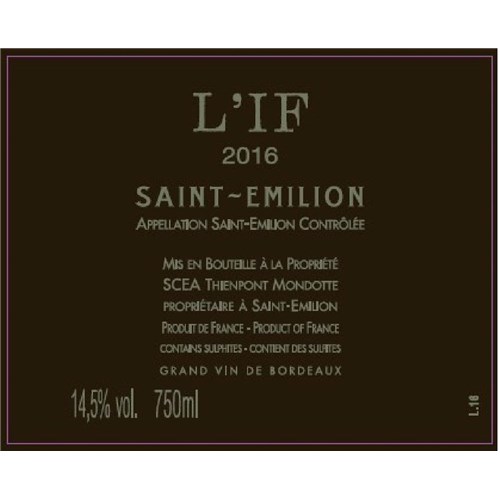 L'If - Saint-Emilion Grand Cru 2016 6b11bd6ba9341f0271941e7df664d056 